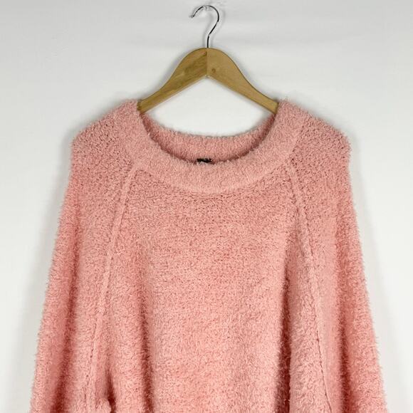 Free People Womens Teddy Oversize Tunic Sweater XL Pale Rosette Wool Blend - Picture 5 of 15